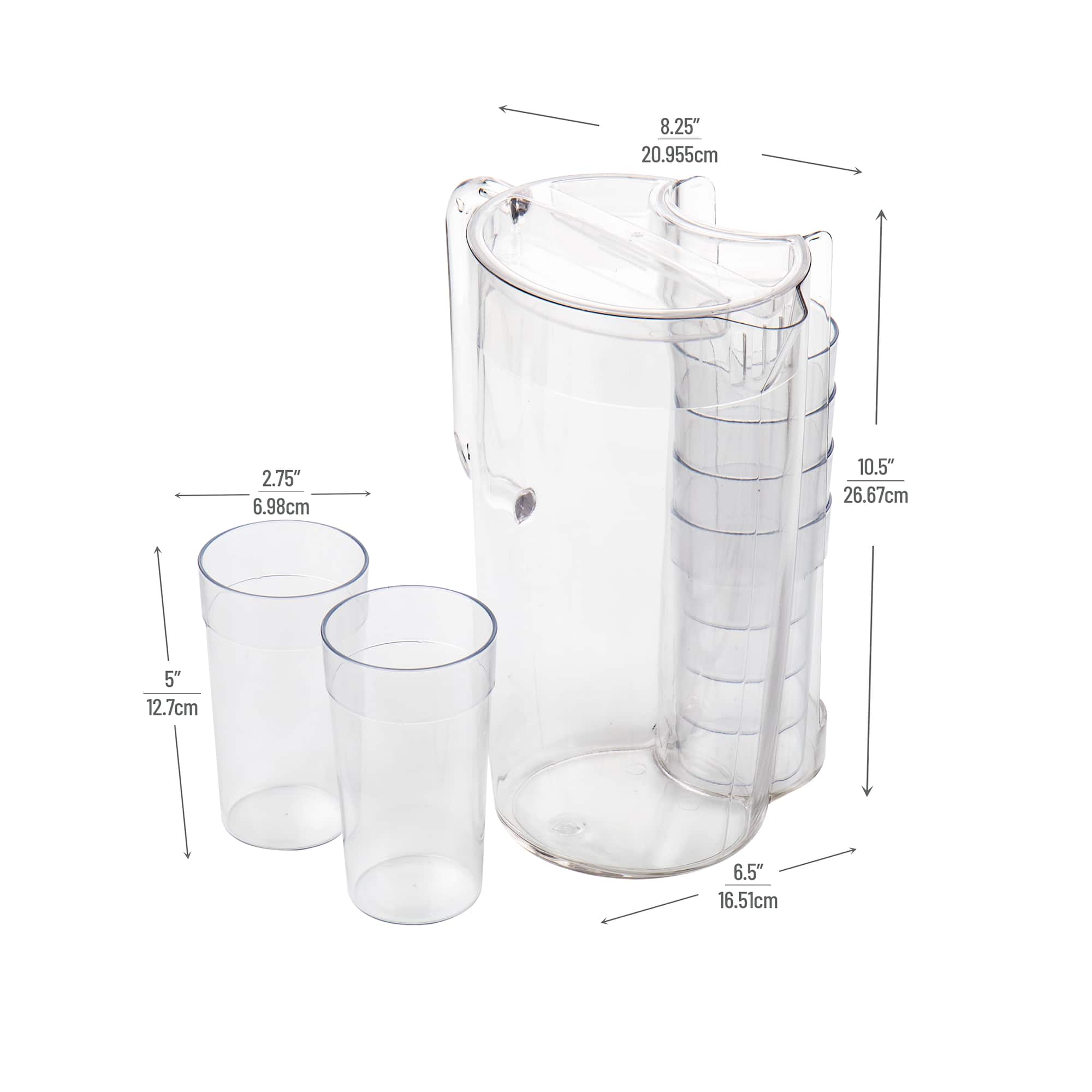 Mind Reader 10oz. Cups & 88oz. Pitcher Set